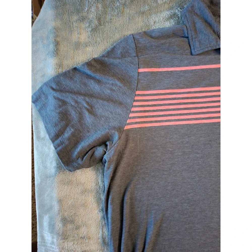 Vineyard Vines Mens Edgartown Polo Shirt Grey Pink Striped XL‎ Pima Cotton Blend